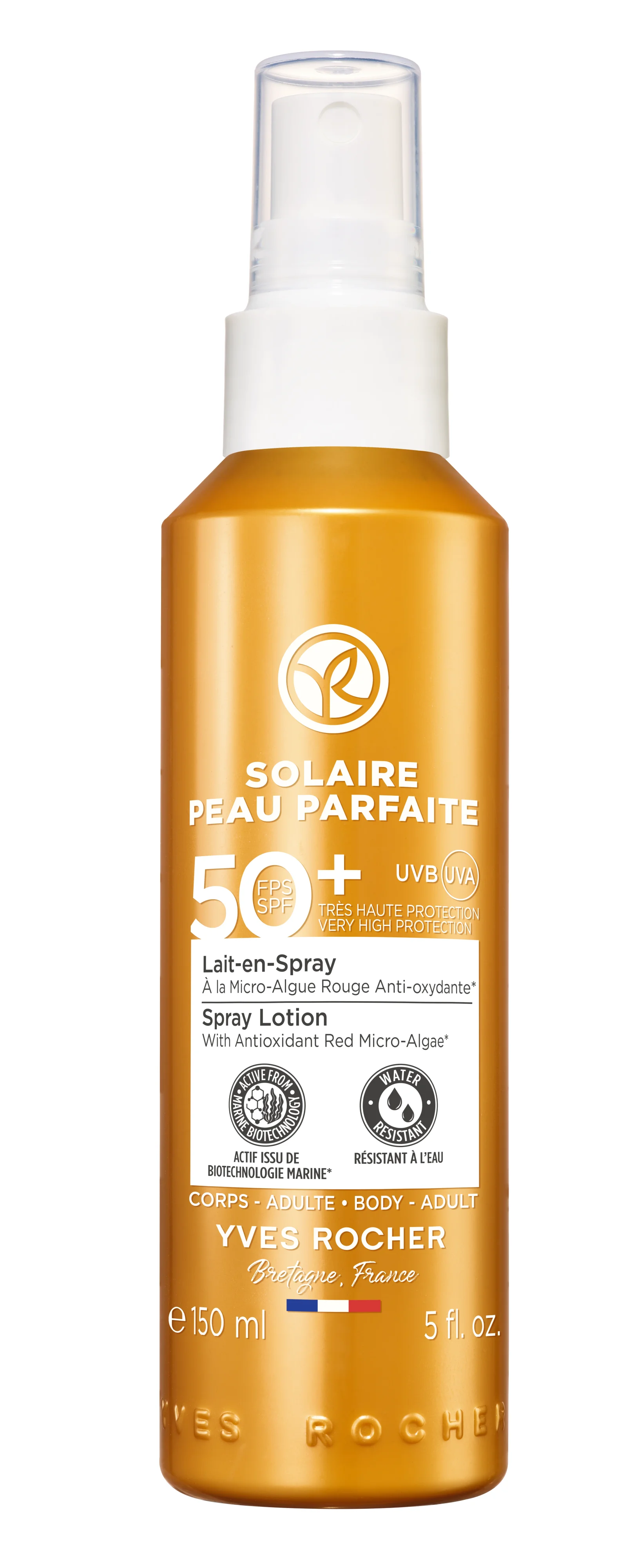 SPF50+ მზისგან დამცავი სპრეი-რძე 150 მლ