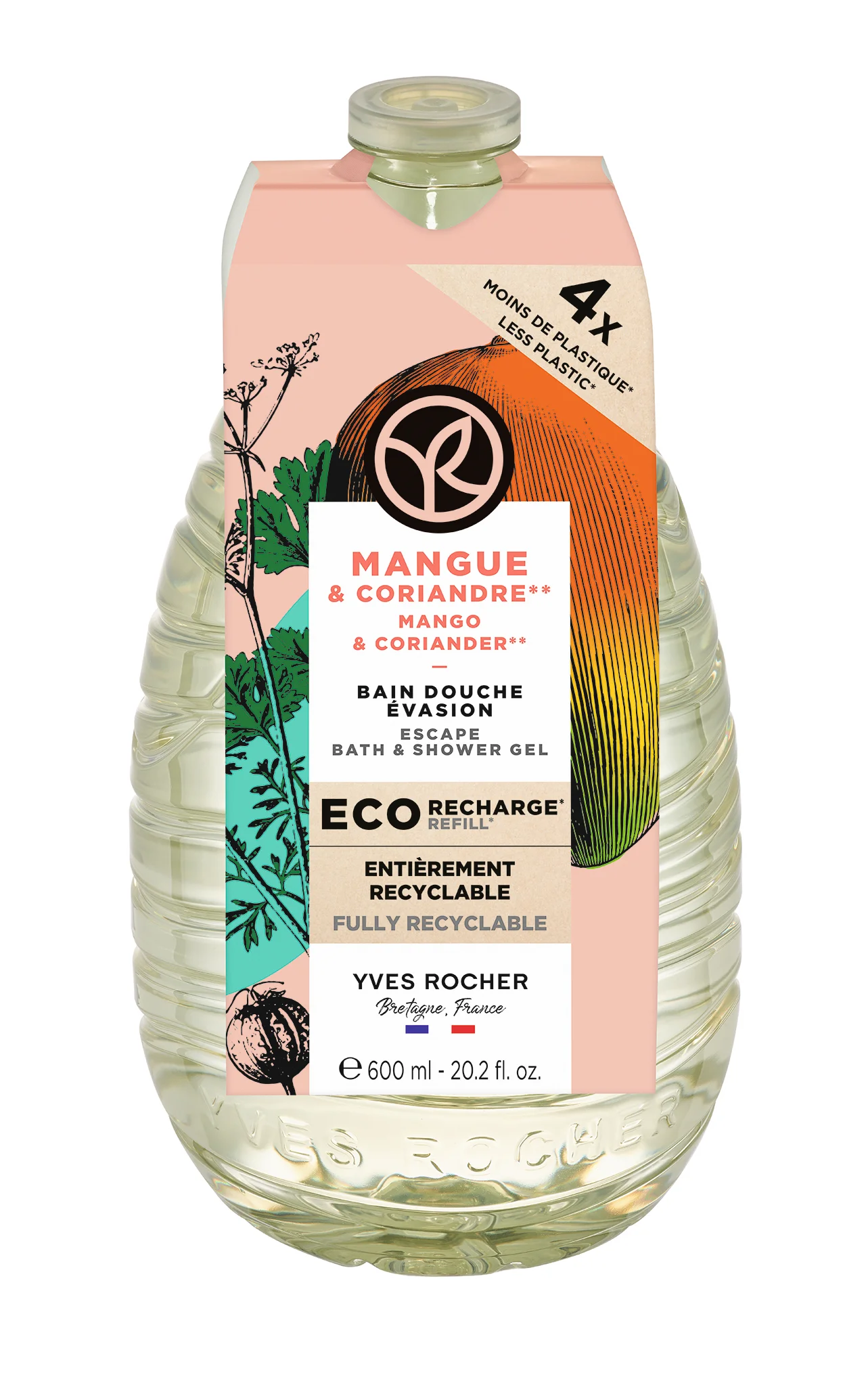 Eco-refill Shower Gel "Mango and Coriander" - 600ml